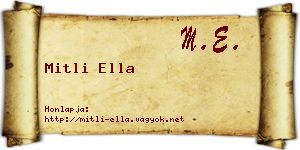 Mitli Ella névjegykártya